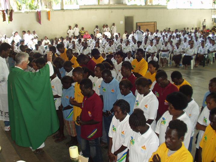 Archbishop Adrian Blesses youth